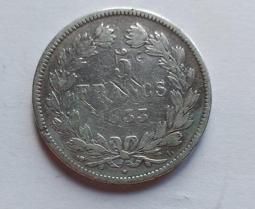 Frankrijk 5 francs 1833 L zilver, Postzegels en Munten, Munten | Europa | Niet-Euromunten, Losse munt, Frankrijk, Zilver, Ophalen of Verzenden