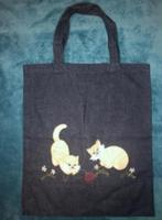 Sac en jean décor chats, Enlèvement ou Envoi, Comme neuf, Bleu, Shopper