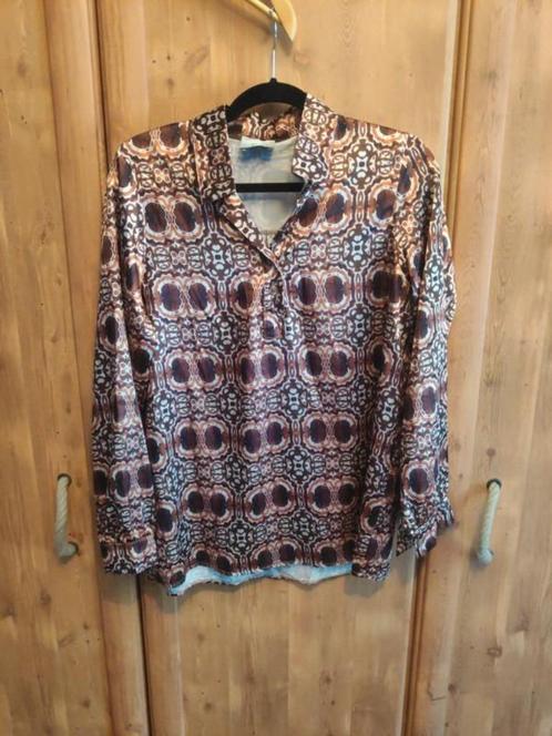 Blouse print Terra di Siena, Kleding | Dames, T-shirts, Zo goed als nieuw, Bruin, Ophalen of Verzenden