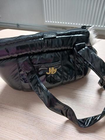 Klein zwart hondendraagtasje merk Flamingo te koop. beschikbaar voor biedingen