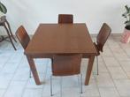 Eettafel met 4 stoelen, Huis en Inrichting, Tafels | Eettafels, Ophalen, Gebruikt, 50 tot 100 cm, Vierkant