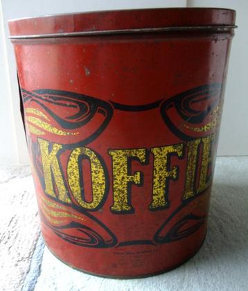 Prachtig vintage voorraadblik: groot & rond blik - "Koffie" beschikbaar voor biedingen