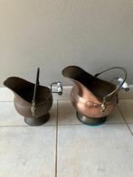 Helmvormige koperen kolenemmer / kolenkit (2 stuks), Enlèvement, Cuivre