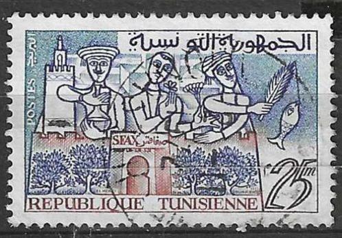 Tunesie 1959/1961 - Yvert 484 - De Stad Sfax. (ST), Postzegels en Munten, Postzegels | Afrika, Gestempeld, Tunesië, Verzenden