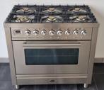 ☘️Luxe fornuis Boretti 90 cm rvs + rvs 6 pits 1 oven, Elektronische apparatuur, 60 cm of meer, 5 kookzones of meer, Vrijstaand