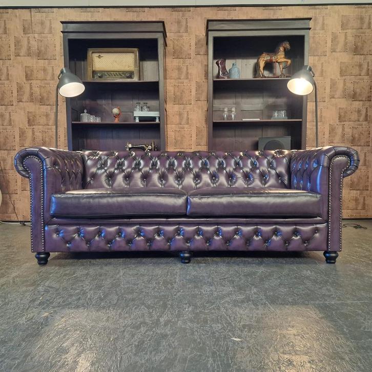Chesterfield Brighton 3-zits - Antiek Paars (SA) // NIEUW!, Antiek en Kunst, Antiek | Meubels | Stoelen en Sofa's, Ophalen