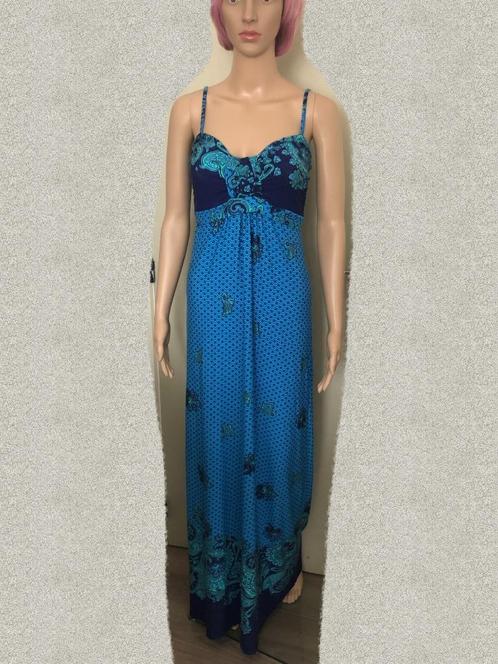 Maxi-jurk met prachtige print (maat XS/S), Kleding | Dames, Jurken, Zo goed als nieuw, Maat 34 (XS) of kleiner, Blauw, Onder de knie