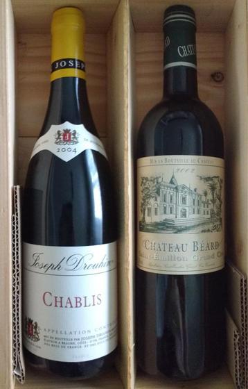2 flessen wijn: Chablis 2004 + Chateau Béard 2002 beschikbaar voor biedingen