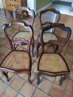 4 antieke stoelen met gevlochten rieten zittingen, Enlèvement ou Envoi