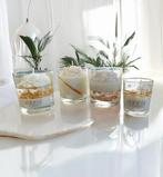 Bougie Bio parfumée - Pot en verre & paillettes dorées, Overige materialen, Nieuw, Ophalen of Verzenden, Wit