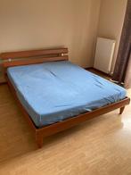 Tweepersoons bed, Huis en Inrichting, Slaapkamer | Bedden, 160 cm, Modern, Bruin, Zo goed als nieuw