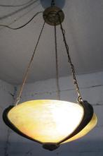 Lampe Art nouveau lustre en plaque de verre DAUM NANCY Franc, Enlèvement ou Envoi