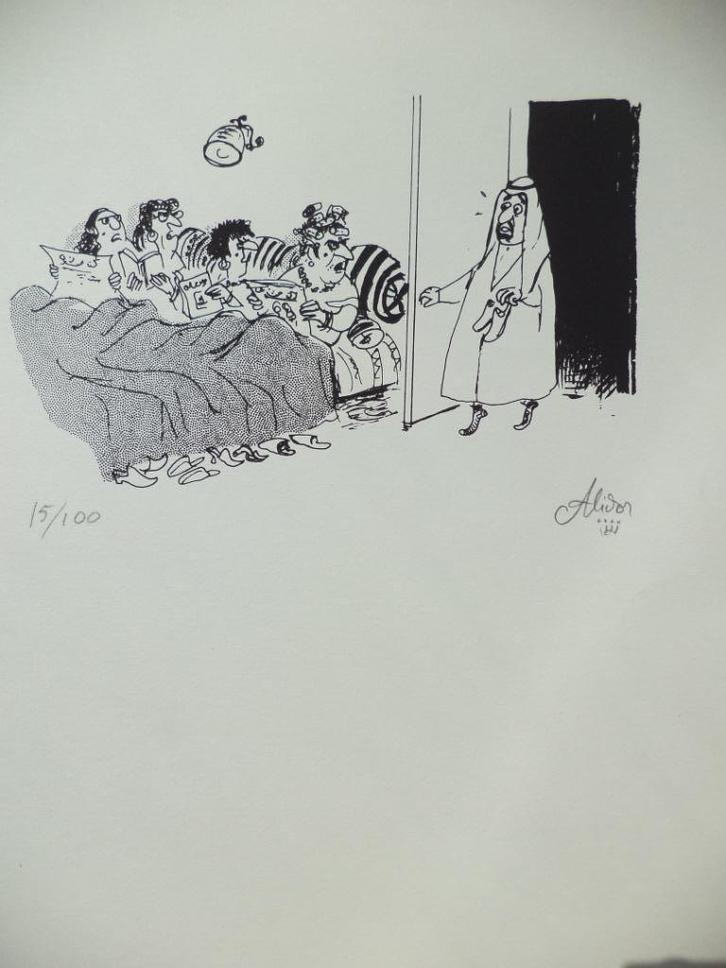 karikatuur ALIDOR cartoon Paul Jamin met potlood gesigneerd, Antiek en Kunst, Kunst | Litho's en Zeefdrukken, Ophalen of Verzenden