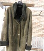 Manteau inversé en cuir d'agneau pour femme, mouton tourné, Comme neuf, Vert, Taille 42/44 (L), Enlèvement