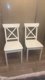 6 landelijke witte houte stoelen, Huis en Inrichting, Stoelen, Ophalen