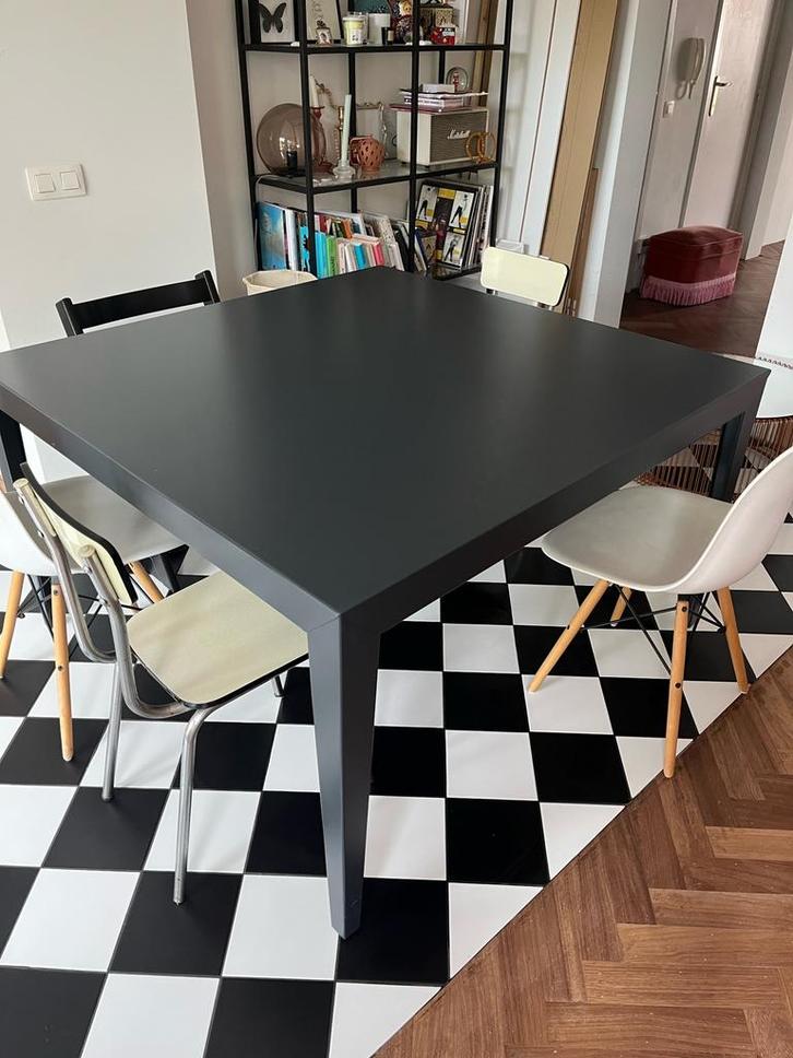ZEF vierkante tafel, Huis en Inrichting, Tafels | Salontafels, Gebruikt, 75 cm of meer, 100 tot 150 cm, 100 tot 150 cm, Vierkant