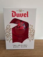 Duvel mossel glas blinkende D  doosje met rode binnenkant !!, Verzamelen, Wijnen, Nieuw, Ophalen of Verzenden