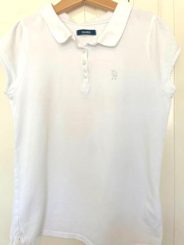 Polo blanc, fille, Okaidi, 14 ans (158 cm) beschikbaar voor biedingen