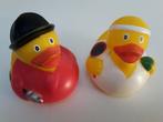 2 Badeendjes, tennisser en brandweerman, 10 cm hoog, Verzamelen, Ophalen of Verzenden, Gebruikt