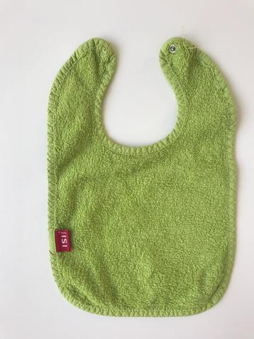 Groen slabbetje van ISI met knipper, weinig gedragen beschikbaar voor biedingen