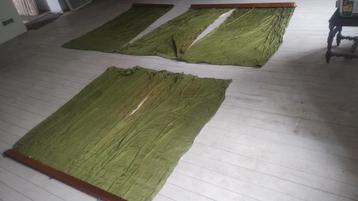 3 tentures vertes (vintage), suite de décès, Klassiek, 150 à 200 cm, Utilisé, 200 cm ou plus