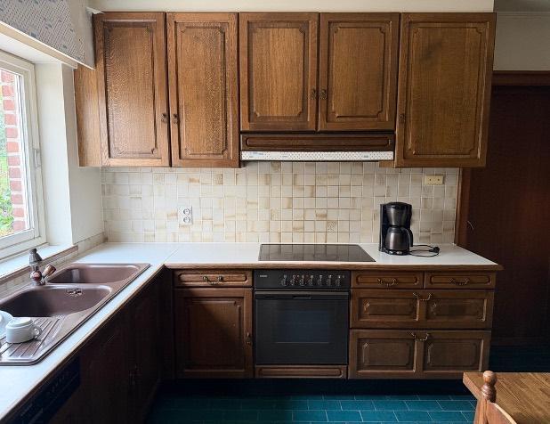 Keuken, Maison & Meubles, Cuisine | Cuisines complètes, Utilisé, Cuisine d'angle, Brun, Bois, Enlèvement