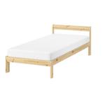 Cadre de lit + sommier + matelas, 90 cm, Bois, Enlèvement, Une personne