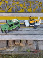 Bruder Land rover+aanhanger met klein kraantje van de zoon, Verzamelen, Ophalen, Gebruikt