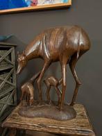 Houten beeld hert, Verzamelen, Ophalen, Gebruikt, Dier