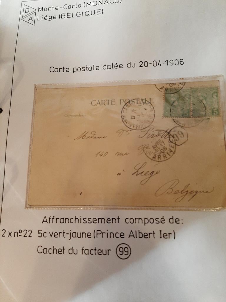 Lot de cartes postales de Monaco 1906, Enlèvement ou Envoi