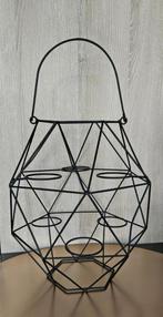 Décoration lanterne en métal noir, Ophalen of Verzenden, Nieuw