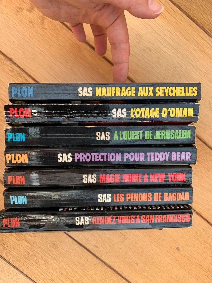 Lot 7 livres de la collection SAS (PLON), Boeken, Avontuur en Actie, Gelezen, Ophalen of Verzenden
