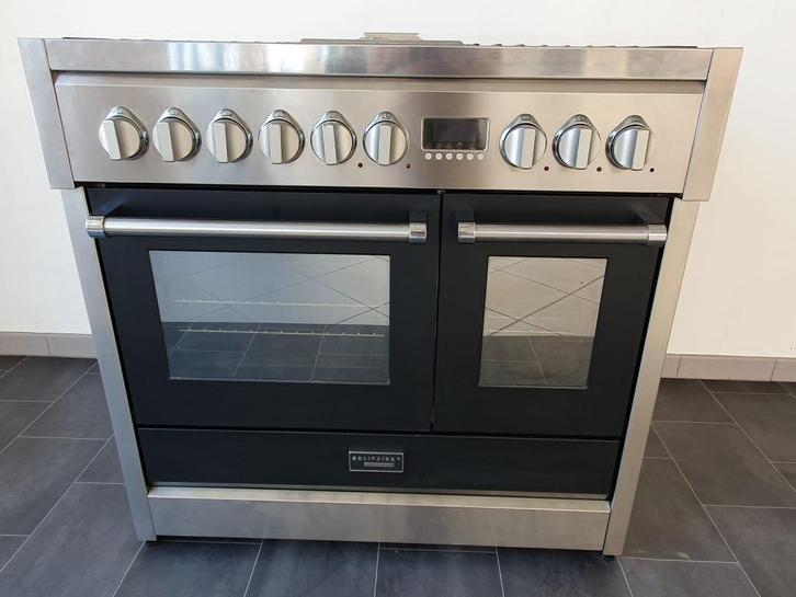 🍀Luxe Fornuis Solitaire Professional 100 cm rvs friteuse, Elektronische apparatuur, Fornuizen, Zo goed als nieuw, Vrijstaand