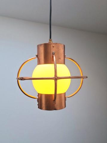 Vintage maritieme koperen hanglamp beschikbaar voor biedingen