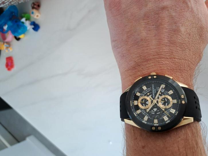 Aeromeister Mundo AM6105, Handtassen en Accessoires, Horloges | Heren, Zo goed als nieuw, Staal, Staal, Ophalen of Verzenden