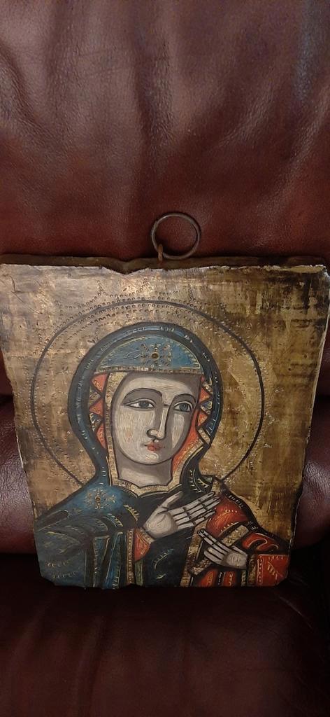 Oude religieuze icoon van Maria, Antiek en Kunst, Antiek | Religieuze voorwerpen, Ophalen of Verzenden