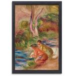 Les laveuses - Pierre-Auguste Renoir toile + cadre de cuisso, 75 à 100 cm, Envoi, Création originale, 50 à 75 cm