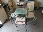 Tafel en 4 stoelen, Tuin en Terras, Ophalen, Zo goed als nieuw