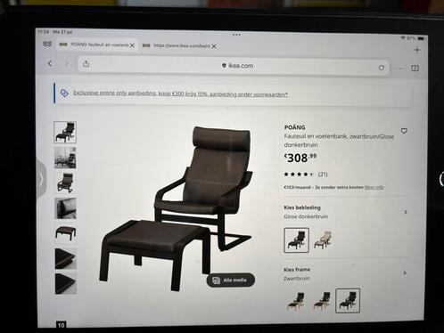 Relaxstoel (Ikea) Poäng, Huis en Inrichting, Zetels | Voetbanken en poefs, Zo goed als nieuw, Ophalen