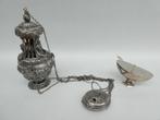 Antiek zilveren wierookvat + wierookscheepje, Ophalen