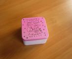 Vierkante roze metalen doos theedoos Today you will have the, Ophalen of Verzenden