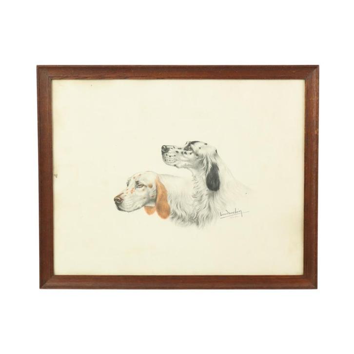 Kleuren Litho Leon Danchin Jachthond Spaniël Genummerd 150-3, Antiek en Kunst, Kunst | Litho's en Zeefdrukken, Ophalen of Verzenden