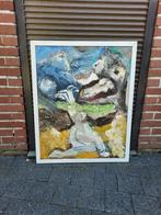 Pasteus oud  schilderij olieverf op doek , Carlo van Houtvin, Ophalen