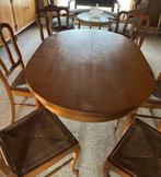 Antieke tafel met 6 stoelen en kast ( dressoir ), Antiek en Kunst, Antiek | Meubels | Tafels, Ophalen