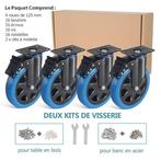 RRIUTO Meubelwielen 125 mm zwenkwielen GRATIS LEVERING, Verzenden, Nieuw