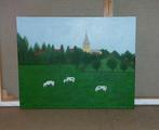 Schilderij ´kerk Voormezele ´ afmetingen 50x40, Antiek en Kunst, Kunst | Schilderijen | Modern, Ophalen