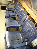4 lage tuinstoelen blauw, Ophalen, Zo goed als nieuw