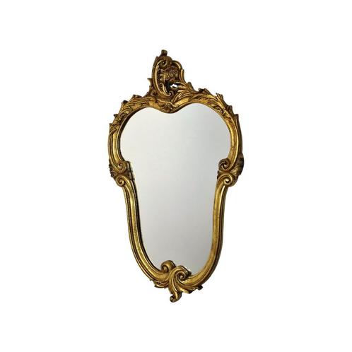 Vintage Franse Gouden Barok Spiegel Rococo Hars Sixties, Antiquités & Art, Antiquités | Miroirs, Moins de 50 cm, Moins de 100 cm