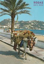 EZEL  ALS  LASTDIER  IN  ROSAS, Verzamelen, Postkaarten | Dieren, Verzenden, 1980 tot heden, Gelopen, Overige soorten