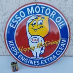 ESSO MOTOROIL DROP BOY USA NJ 62 GEBOMBARDEERDE EMAILLE PLAA, Verzamelen, Merken en Reclamevoorwerpen, Ophalen of Verzenden, Zo goed als nieuw